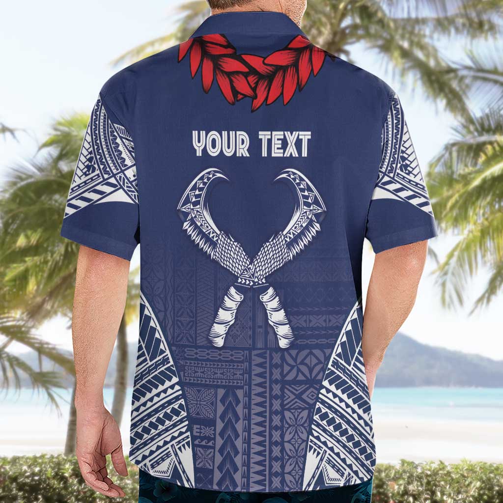 Personalized Talofa Samoa Hawaiian Shirt Ulafala With Toa Nifo'oti - Blue