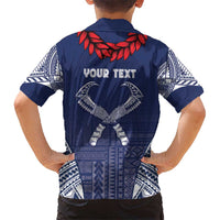 Personalized Talofa Samoa Kid Hawaiian Shirt Ulafala With Toa Nifo'oti - Blue