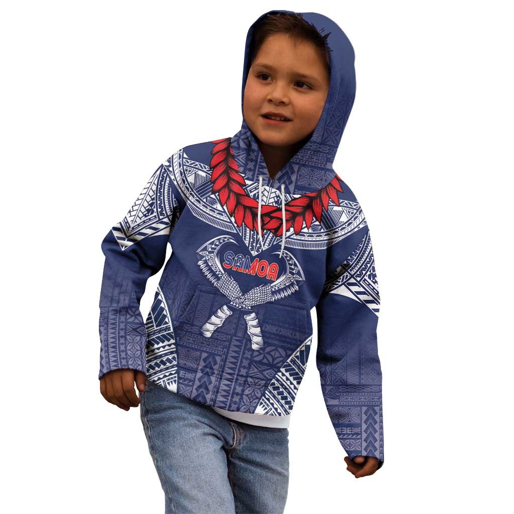 Personalized Talofa Samoa Kid Hoodie Ulafala With Toa Nifo'oti - Blue