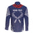 Personalized Talofa Samoa Long Sleeve Button Shirt Ulafala With Toa Nifo'oti - Blue