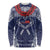 Personalized Talofa Samoa Long Sleeve Shirt Ulafala With Toa Nifo'oti - Blue