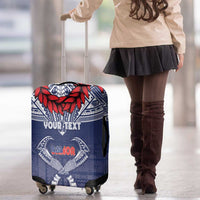 Personalized Talofa Samoa Luggage Cover Ulafala With Toa Nifo'oti - Blue