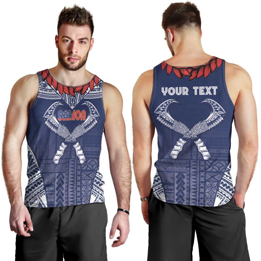 Personalized Talofa Samoa Men Tank Top Ulafala With Toa Nifo'oti - Blue