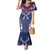 Personalized Talofa Samoa Mermaid Dress Ulafala With Toa Nifo'oti - Blue
