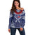 Personalized Talofa Samoa Off Shoulder Sweater Ulafala With Toa Nifo'oti - Blue