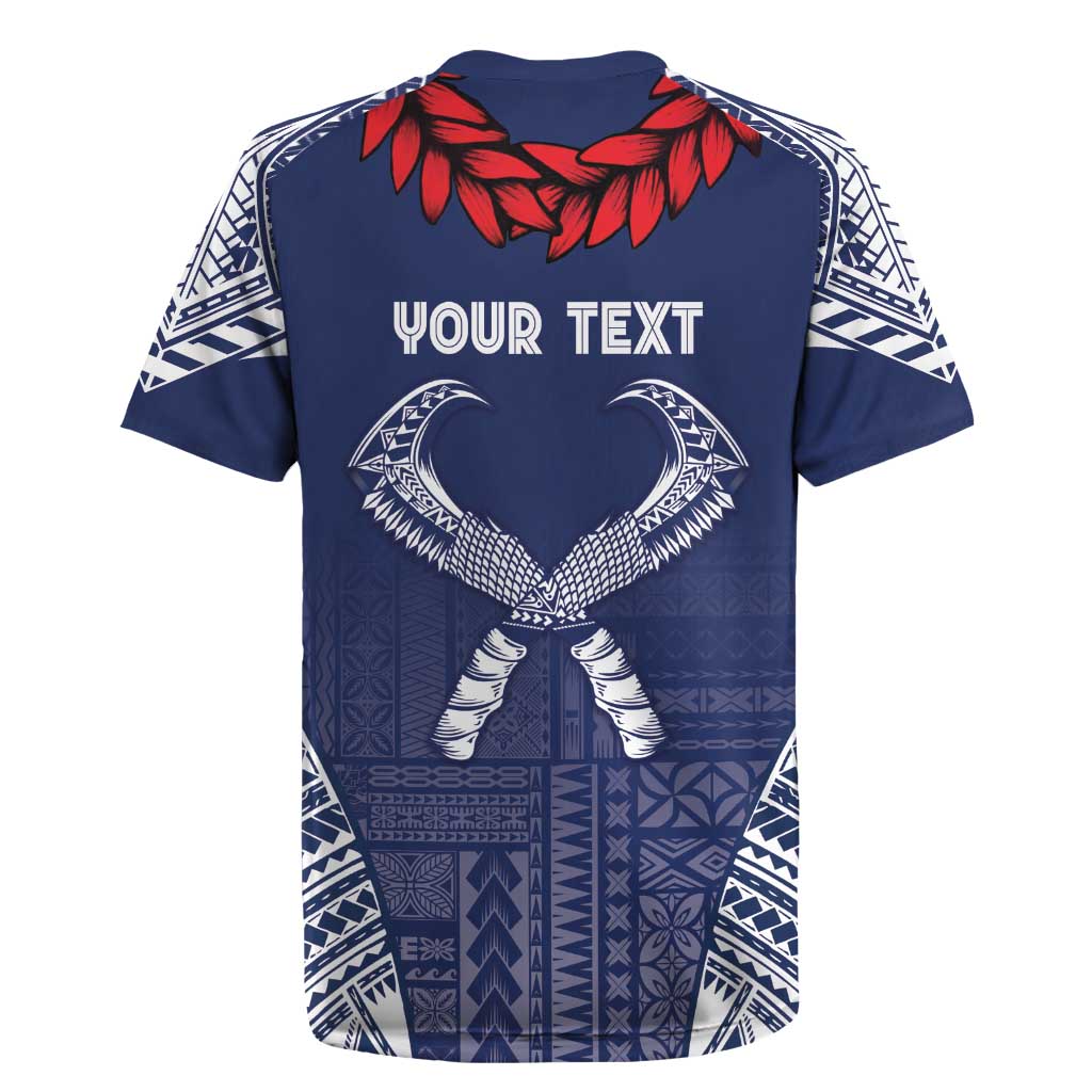 Personalized Talofa Samoa Rugby Jersey Ulafala With Toa Nifo'oti - Blue