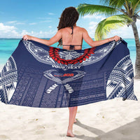 Personalized Talofa Samoa Sarong Ulafala With Toa Nifo'oti - Blue