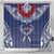 Personalized Talofa Samoa Shower Curtain Ulafala With Toa Nifo'oti - Blue