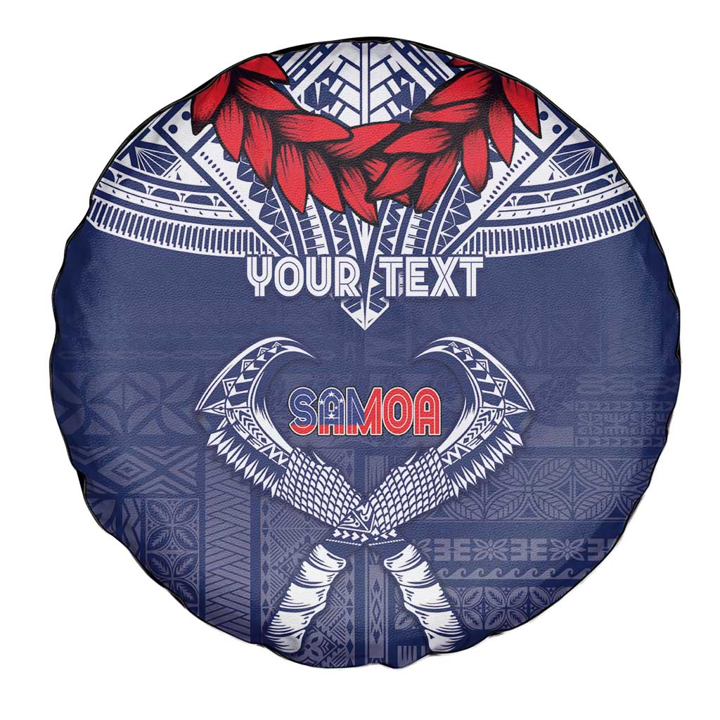 Personalized Talofa Samoa Spare Tire Cover Ulafala With Toa Nifo'oti - Blue