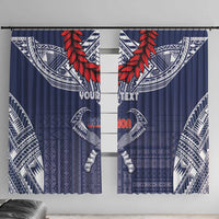 Personalized Talofa Samoa Window Curtain Ulafala With Toa Nifo'oti - Blue