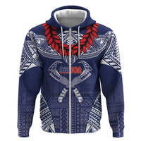 Personalized Talofa Samoa Zip Hoodie Ulafala With Toa Nifo'oti - Blue