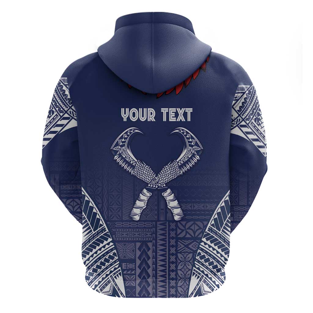 Personalized Talofa Samoa Zip Hoodie Ulafala With Toa Nifo'oti - Blue