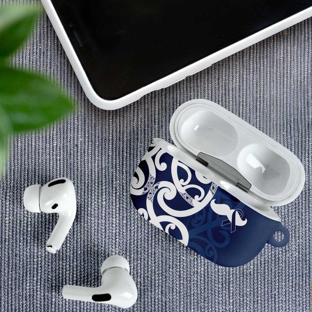 New Zealand Maori Mo Bros AirPods Case Blue Ribbon With Koru Kowhaiwhai - Polynesian Pride