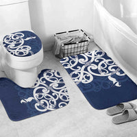 New Zealand Maori Mo Bros Bathroom Set Blue Ribbon With Koru Kowhaiwhai - Polynesian Pride