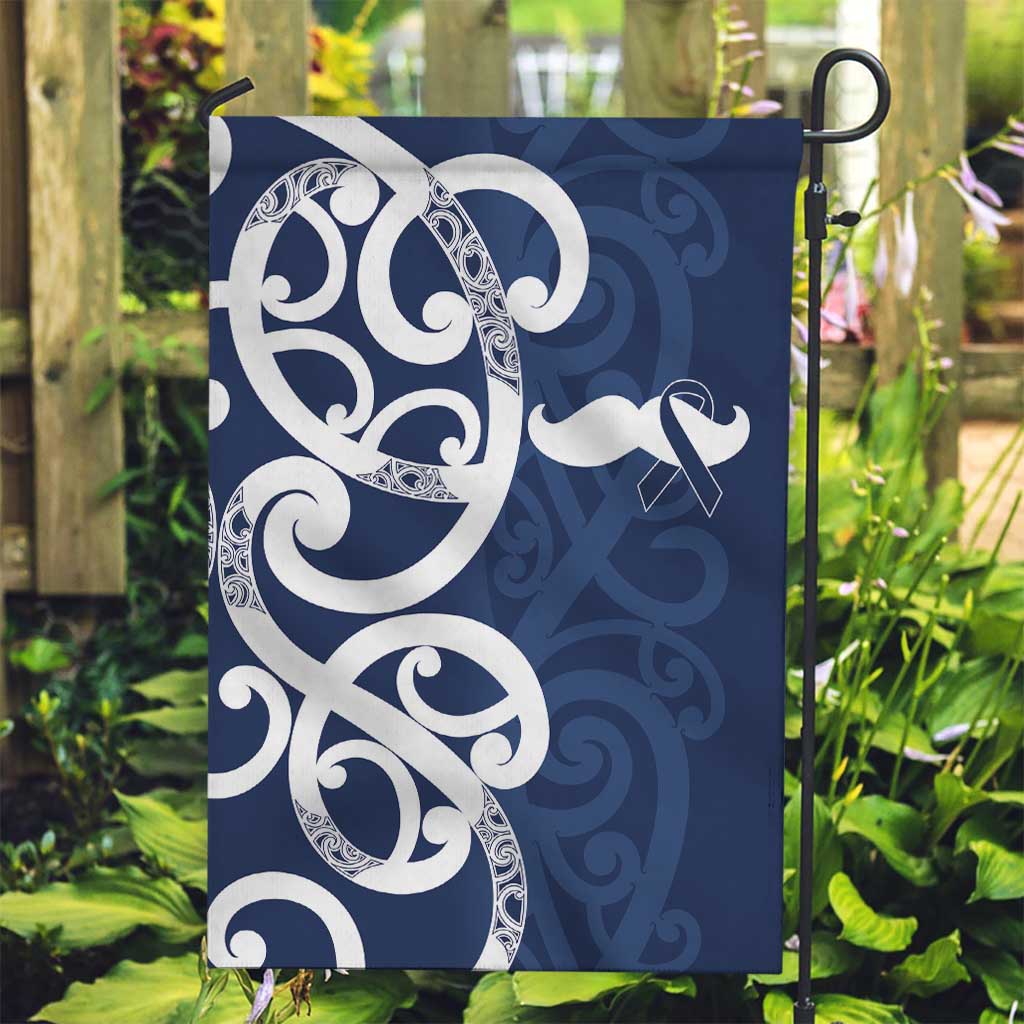New Zealand Maori Mo Bros Garden Flag Blue Ribbon With Koru Kowhaiwhai - Polynesian Pride