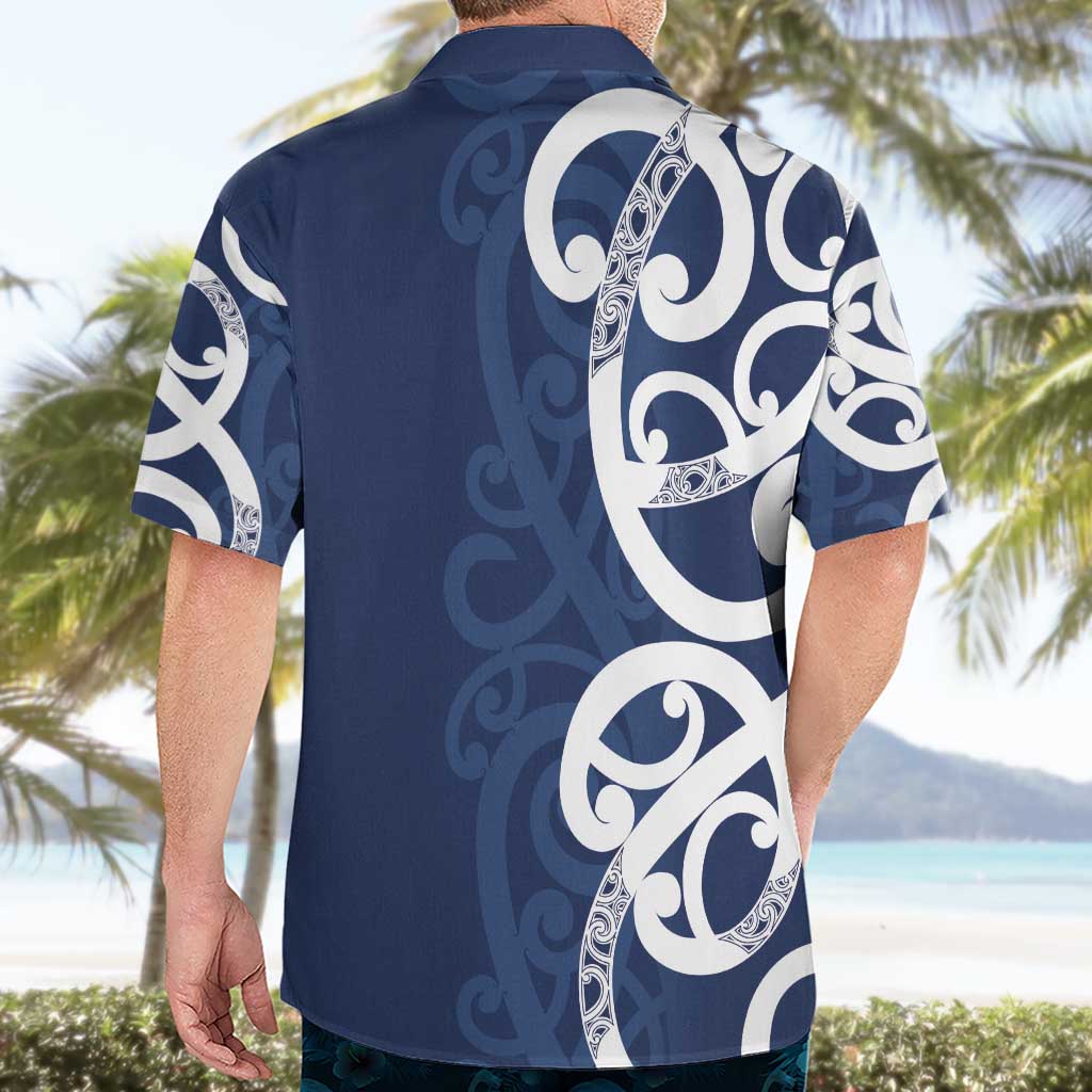 New Zealand Maori Mo Bros Hawaiian Shirt Blue Ribbon With Koru Kowhaiwhai - Polynesian Pride