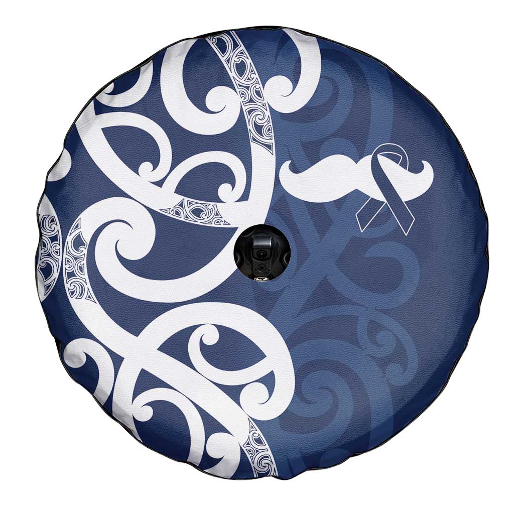 New Zealand Maori Mo Bros Spare Tire Cover Blue Ribbon With Koru Kowhaiwhai - Polynesian Pride