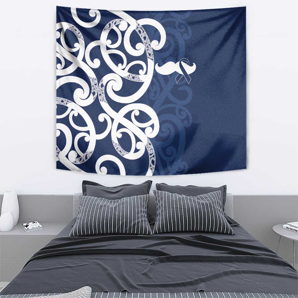 New Zealand Maori Mo Bros Tapestry Blue Ribbon With Koru Kowhaiwhai - Polynesian Pride