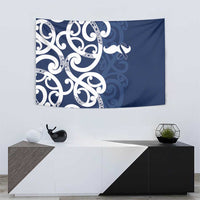 New Zealand Maori Mo Bros Tapestry Blue Ribbon With Koru Kowhaiwhai - Polynesian Pride
