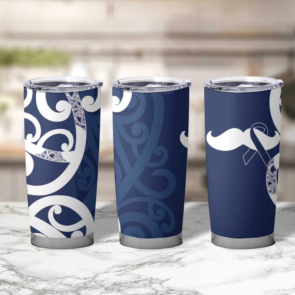 New Zealand Maori Mo Bros Tumbler Cup Blue Ribbon With Koru Kowhaiwhai - Polynesian Pride