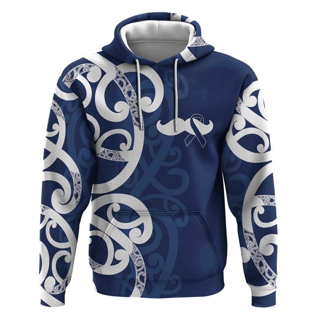 New Zealand Maori Mo Bros Zip Hoodie Blue Ribbon With Koru Kowhaiwhai - Polynesian Pride