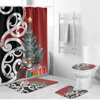 New Zealand Silver Fern Christmas Tree Bathroom Set Meri Kirihimete - Polynesian Pride