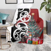 New Zealand Silver Fern Christmas Tree Blanket Meri Kirihimete - Polynesian Pride