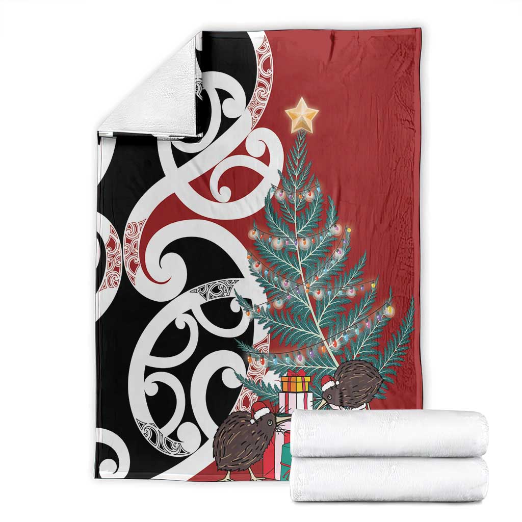 New Zealand Silver Fern Christmas Tree Blanket Meri Kirihimete - Polynesian Pride