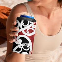 New Zealand Silver Fern Christmas Tree 4 in 1 Can Cooler Tumbler Meri Kirihimete - Polynesian Pride