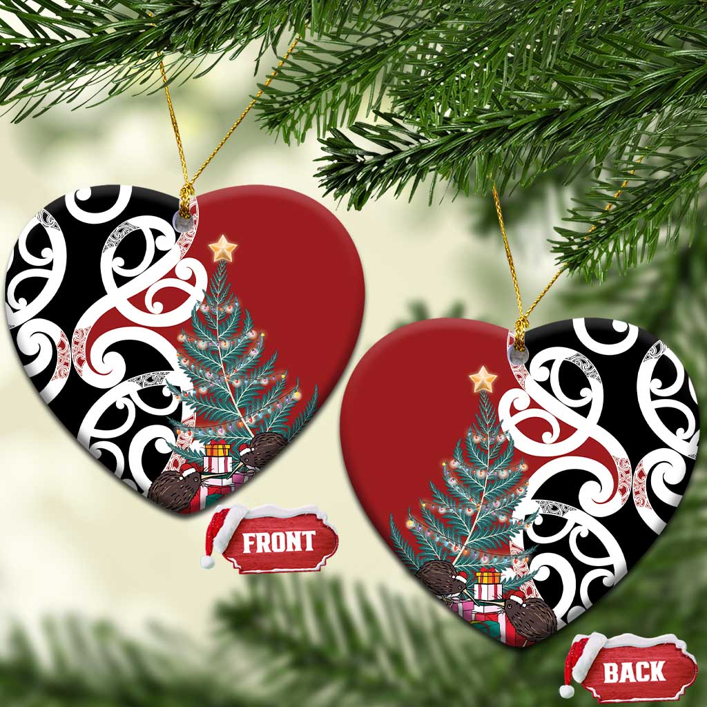 New Zealand Silver Fern Christmas Tree Ceramic Ornament Meri Kirihimete - Polynesian Pride