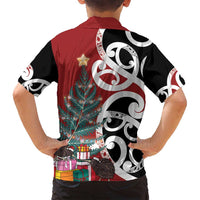 New Zealand Silver Fern Christmas Tree Family Matching Off Shoulder Short Dress and Hawaiian Shirt Meri Kirihimete - Polynesian Pride