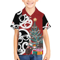 New Zealand Silver Fern Christmas Tree Family Matching Puletasi and Hawaiian Shirt Meri Kirihimete - Polynesian Pride