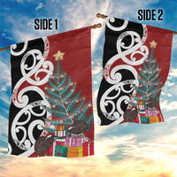 New Zealand Silver Fern Christmas Tree Garden Flag Meri Kirihimete - Polynesian Pride