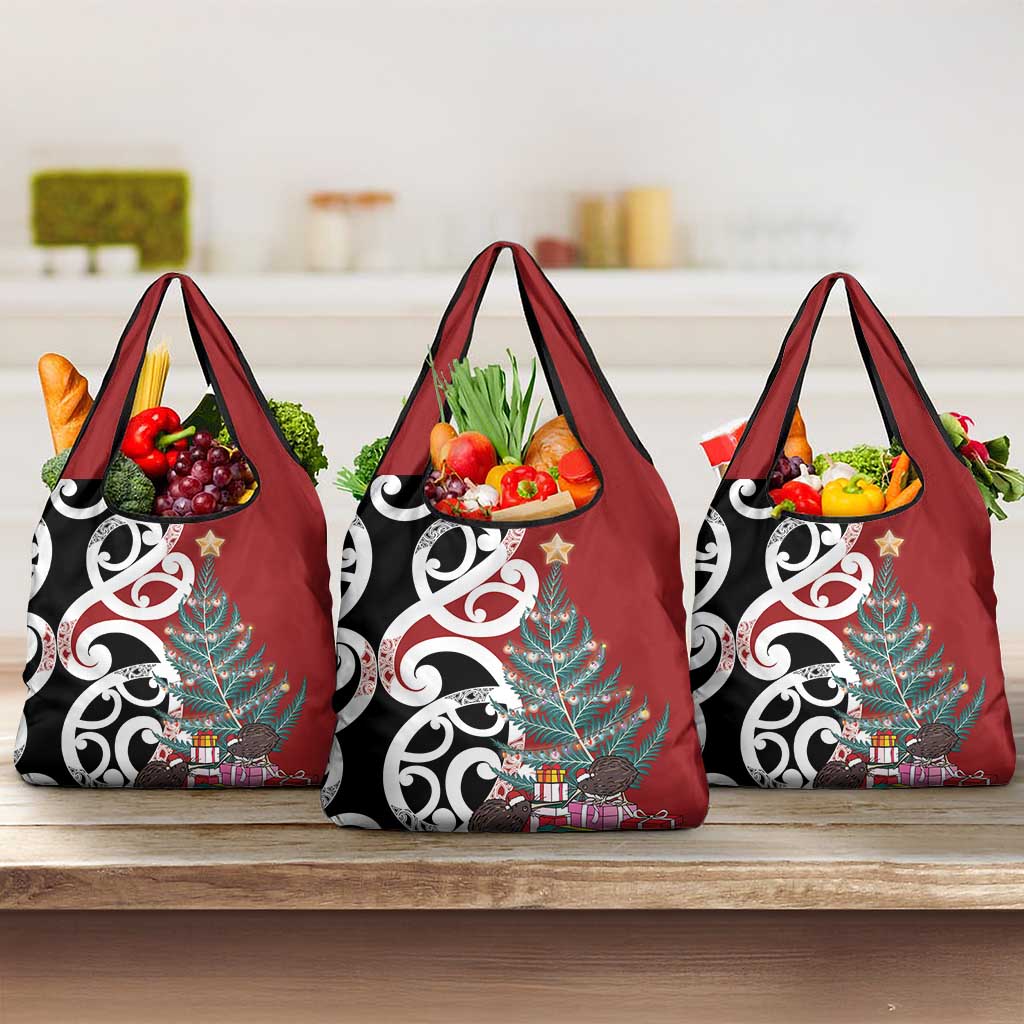New Zealand Silver Fern Christmas Tree Grocery Bag Meri Kirihimete - Polynesian Pride