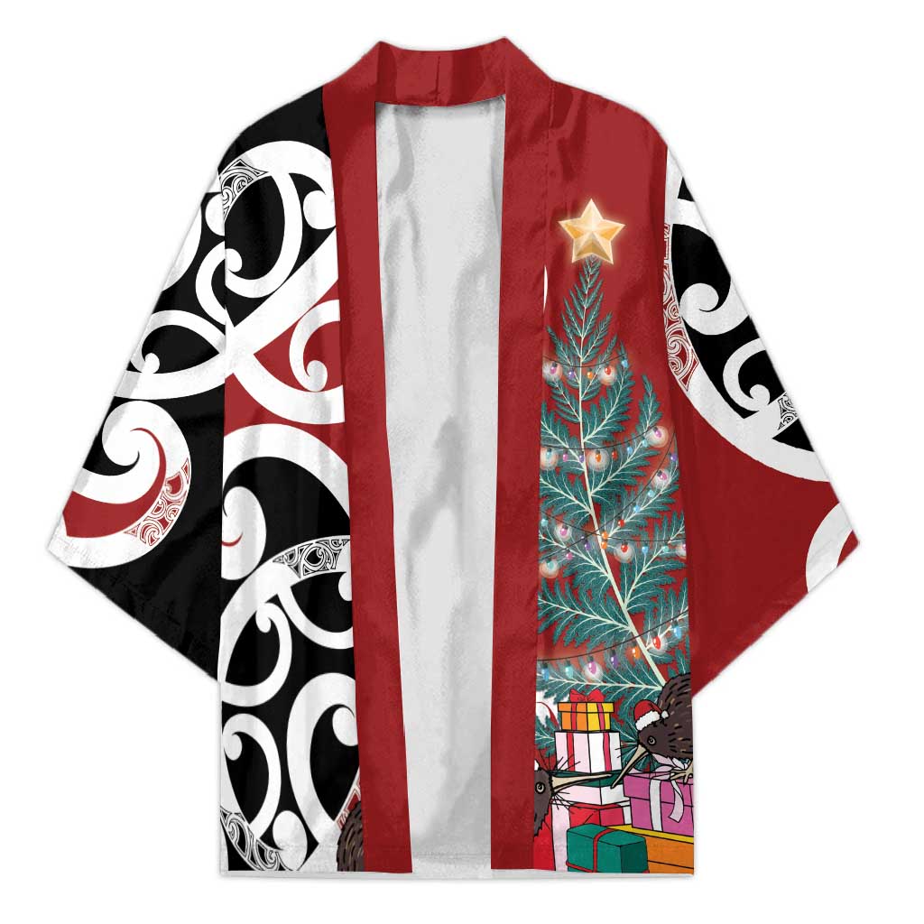 New Zealand Silver Fern Christmas Tree Kimono Meri Kirihimete - Polynesian Pride