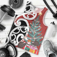 New Zealand Silver Fern Christmas Tree Men Tank Top Meri Kirihimete - Polynesian Pride