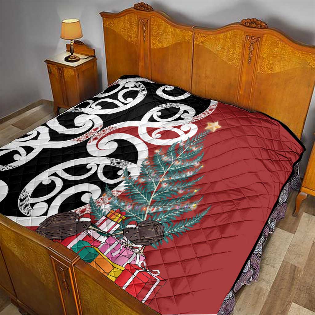 New Zealand Silver Fern Christmas Tree Quilt Meri Kirihimete - Polynesian Pride