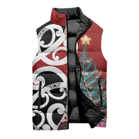 New Zealand Silver Fern Christmas Tree Sleeveless Puffer Jacket Meri Kirihimete - Polynesian Pride