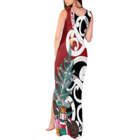 New Zealand Silver Fern Christmas Tree Tank Maxi Dress Meri Kirihimete - Polynesian Pride