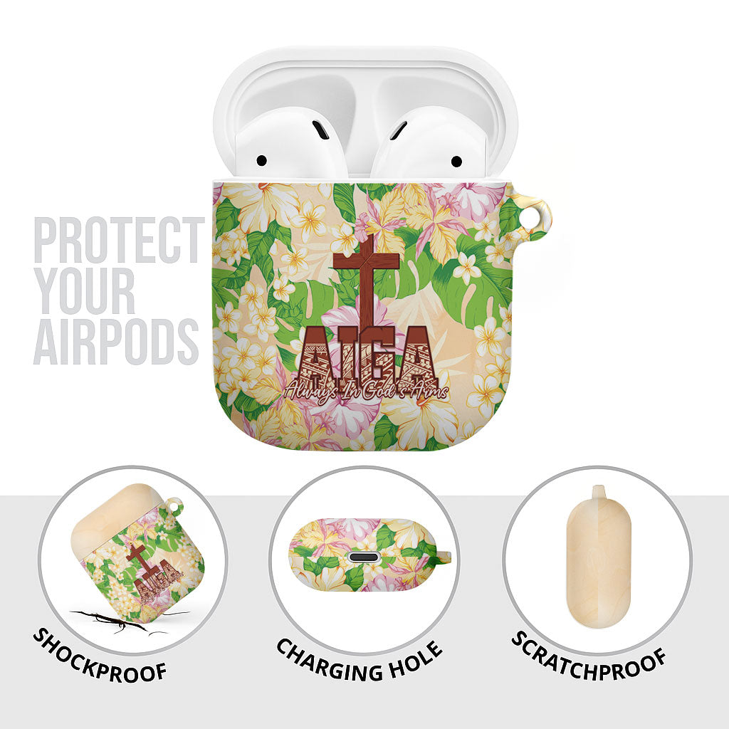 Samoa AIGA Floral Theme AirPods Case Always In God's Arms