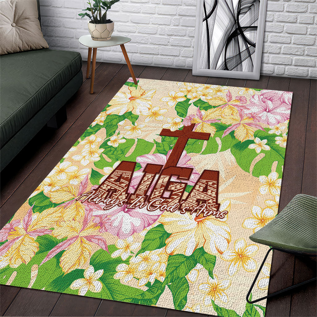 Samoa AIGA Floral Theme Area Rug Always In God's Arms