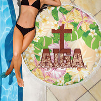 Samoa AIGA Floral Theme Beach Blanket Always In God's Arms