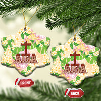 Samoa AIGA Floral Theme Ceramic Ornament Always In God's Arms