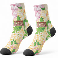 Samoa AIGA Floral Theme Crew Socks Always In God's Arms LT7 - Polynesian Pride