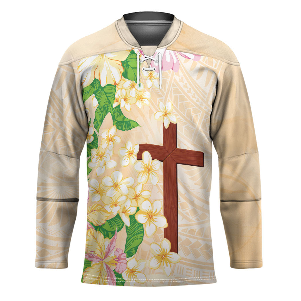 Samoa AIGA Floral Theme Hockey Jersey Always In God's Arms LT7 Unisex Multicolor - Polynesian Pride