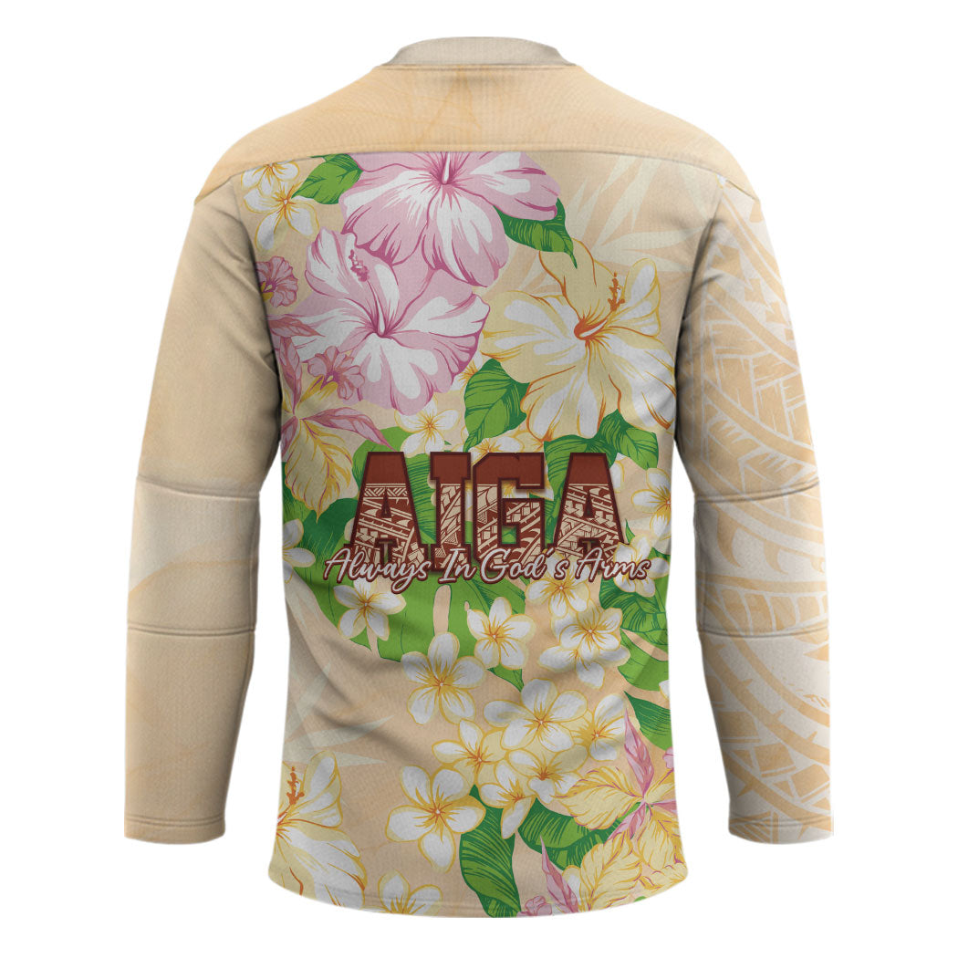 Samoa AIGA Floral Theme Hockey Jersey Always In God's Arms LT7 - Polynesian Pride