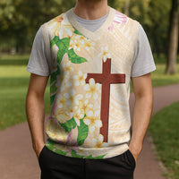 Samoa AIGA Floral Theme Christmas Knitted V-Neck Vest Always In God's Arms