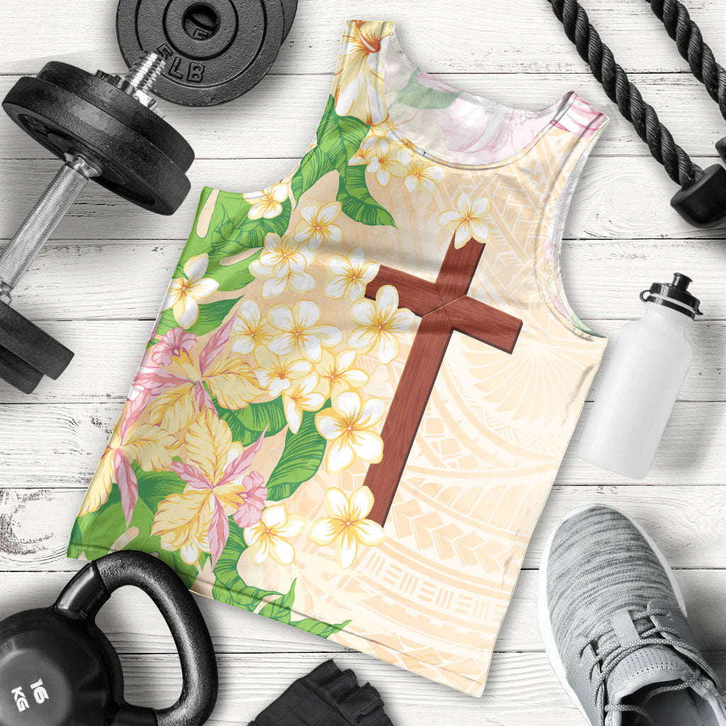 Samoa AIGA Floral Theme Men Tank Top Always In God's Arms