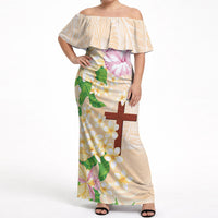 Samoa AIGA Floral Theme Off Shoulder Maxi Dress Always In God's Arms