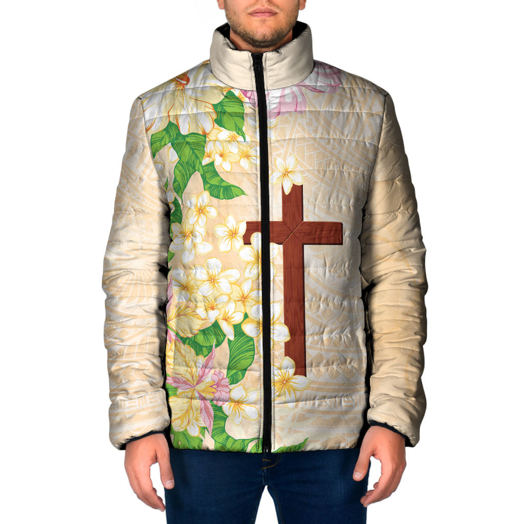 Samoa AIGA Floral Theme Padded Jacket Always In God's Arms